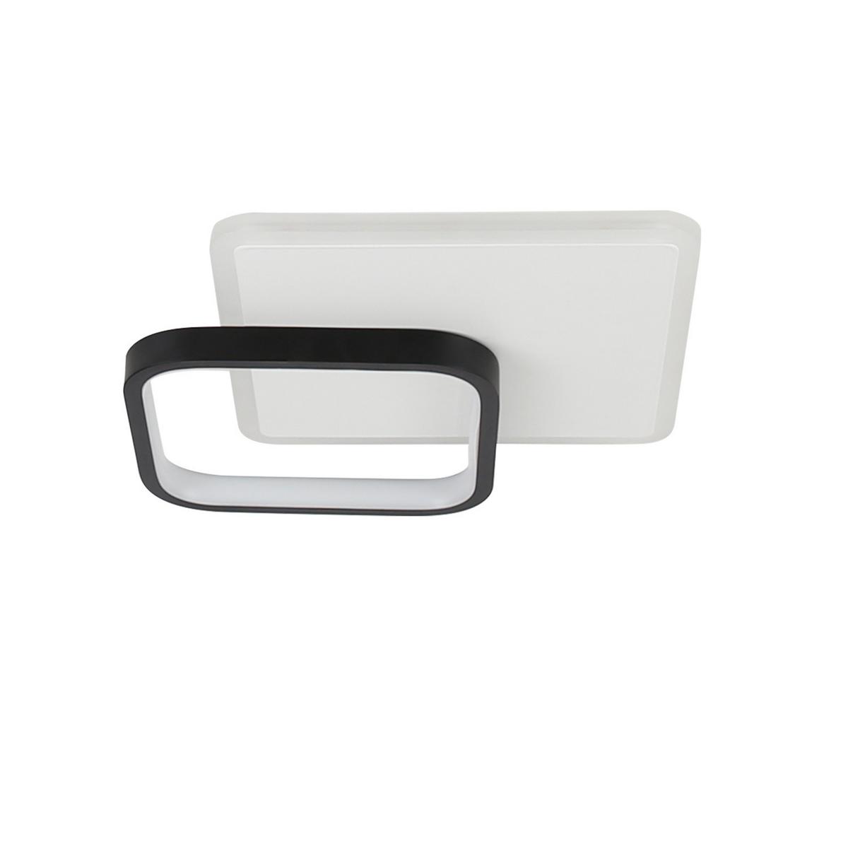 LED-DECKENLEUCHTE Archie 25/25/5 cm - Schwarz/Weiß, Metall (25/25/6cm) - Nettlife
