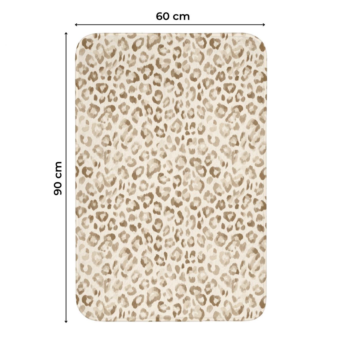 WC-VORLEGER Leopard - Klassisch - Beige Toilettenvorleger 60x90 cm - Hellbraun, Textil (60/1cm) - OnlyWow