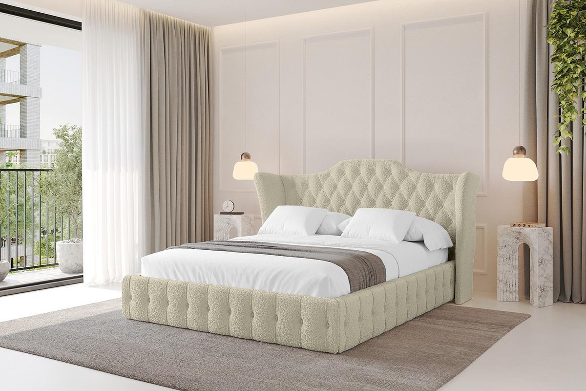 POLSTERBETT mit Bettkasten und Lattenrost, Boxbett ohne Matratze - MODY 120x200 Beige - Taupe, Holzwerkstoff/Textil (120/200cm) - ALTDECOR