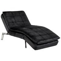 RELAXLIEGE Samtstoff schwarz verstellbar Loiret - Silberfarben/Schwarz, Textil (179/93/76cm) - Beliani