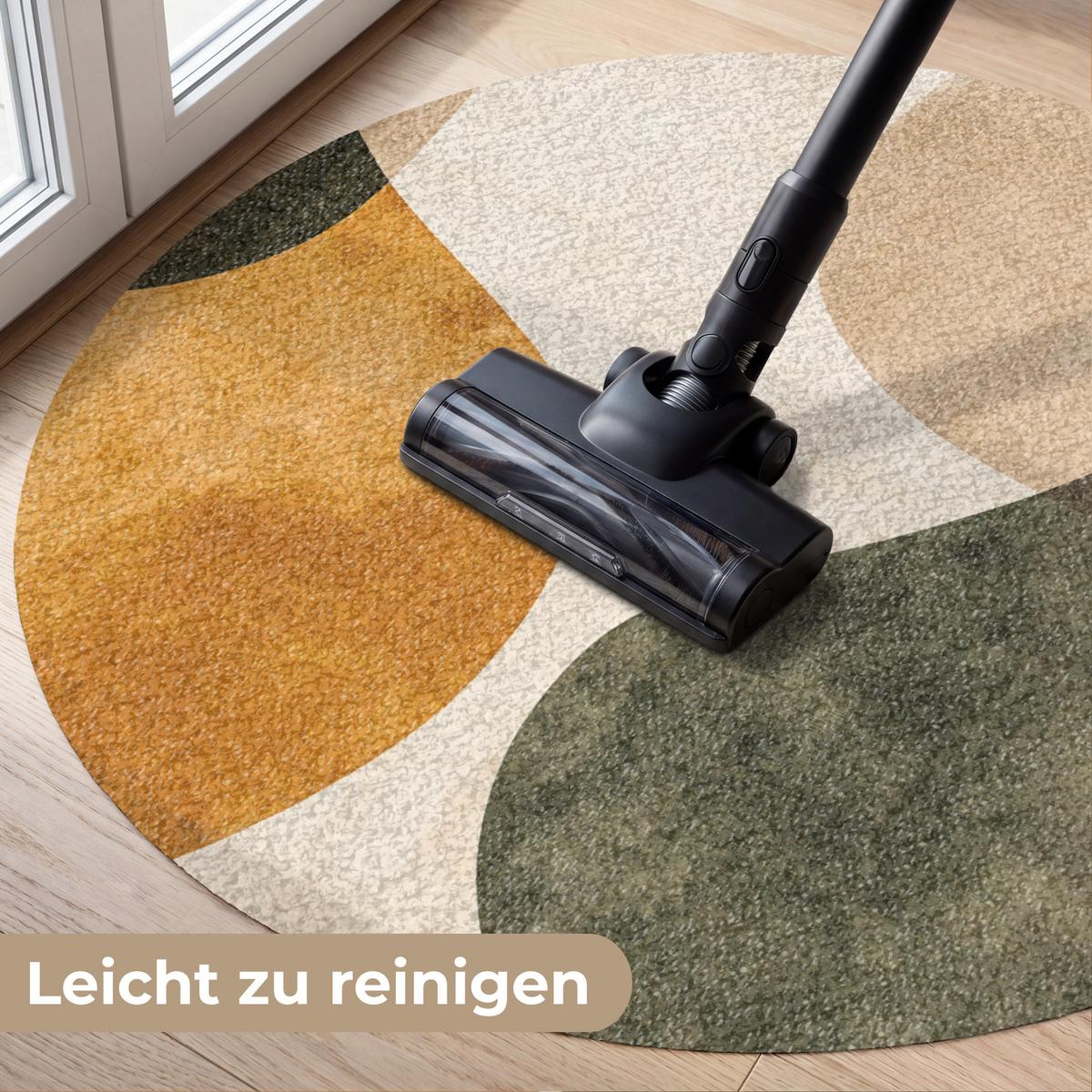 FUSSMATTE Formen - Ockergelb - Abstrakt Flurteppich 90x90 cm - Multicolor, Kunststoff (90/0.4cm) - MuchoWow