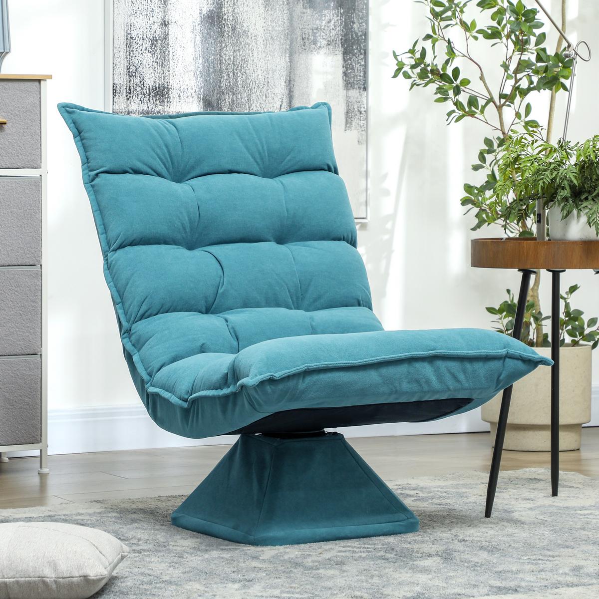 RELAXSESSEL Stahl, Samt, Blau - Blau, Metall (70/95/62cm) - HOMCOM