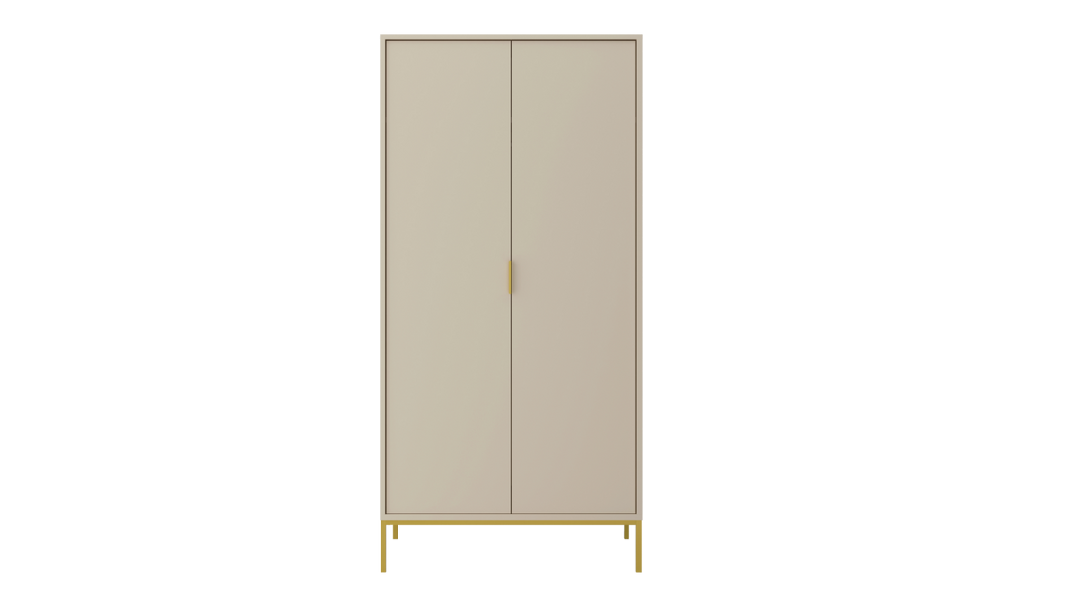 DREHTÜRENSCHRANK Austin - Kaschmir/Goldfarben, Holzwerkstoff (55/205/100cm) - RAUMHIRSCH FURNITURE