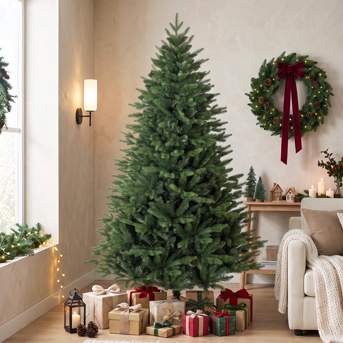 WEIHNACHTSBAUM Kunststoff Kiefernholz Grün - Grün, Kunststoff (180cm) - HOMCOM