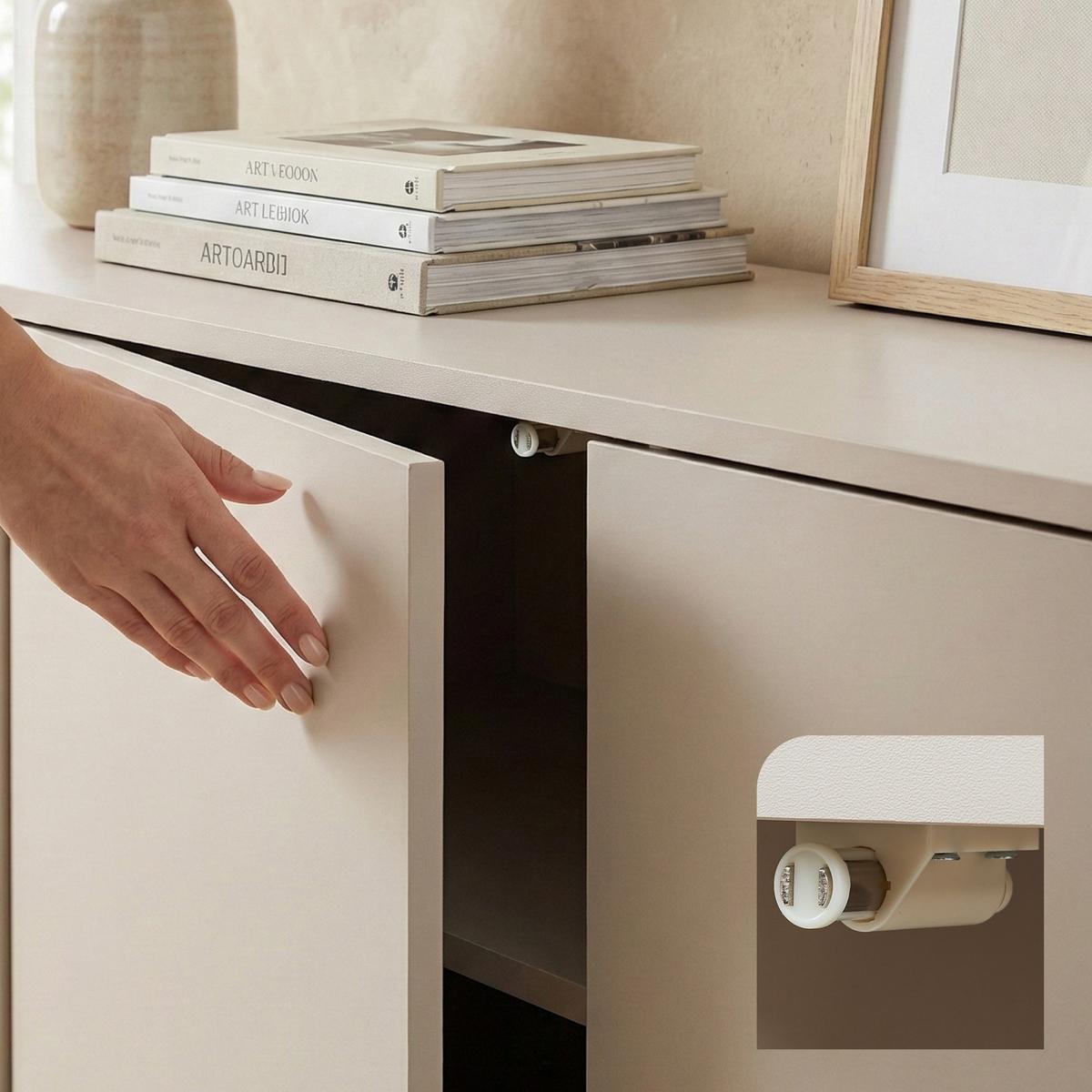 SIDEBOARD Boxholm - Beige, Holzwerkstoff/Metall (120/55/30cm) - [en.casa]