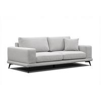 SOFA MEDIOLANE 3-Sitzer, hellgrau - Hellgrau, Holzwerkstoff/Textil (233/87/96cm) - Wozimo