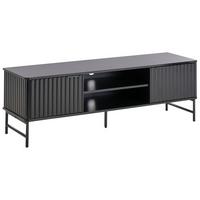 TV-MÖBEL Schwarz Glastonbury - Schwarz, Holzwerkstoff (140/46/40cm) - Beliani