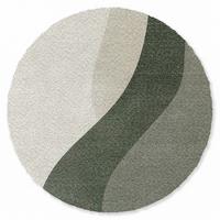 FUSSMATTE Japandi - Grün - Abstrakt - Modern Schmutzfänger 120x120 cm - Olivgrün, Kunststoff (120/0.4cm) - MuchoWow