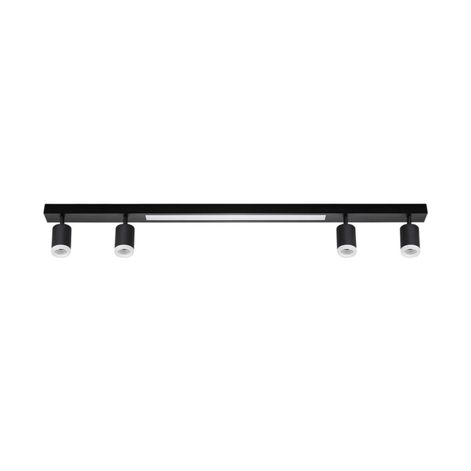 DECKENLEUCHTE Boden 4-flammig 110/5/15 cm - Schwarz, Kunststoff (110/5/15cm) - Nettlife