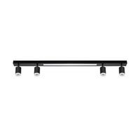 DECKENLEUCHTE Boden 4-flammig 110/5/15 cm - Schwarz, Kunststoff (110/5/15cm) - Nettlife