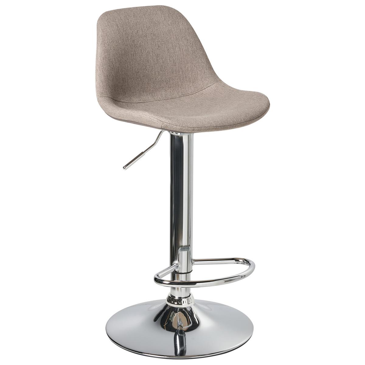 BARHOCKER 2er-Set Stoff drehbar Taupe Kahla - Taupe, Textil (39/80/42cm) - Beliani