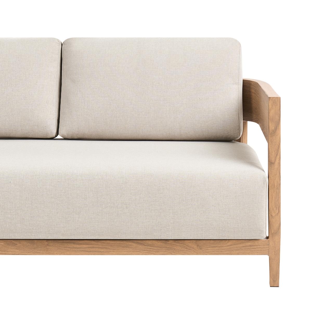 GARTENSOFA mit Tisch 2-Sitzer Metall Hellbraun Sampieri - Beige/Braun, Metall (222/72/71cm) - Beliani