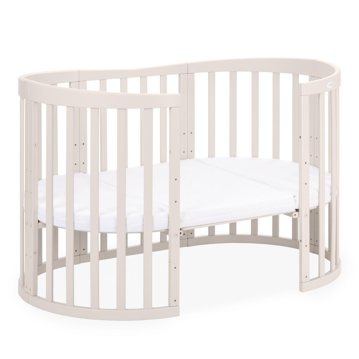 BABYBETT Kaschmir Oval 7in1 mit Matratze - Kaschmir, Holz/Textil (73/124cm) - waldin