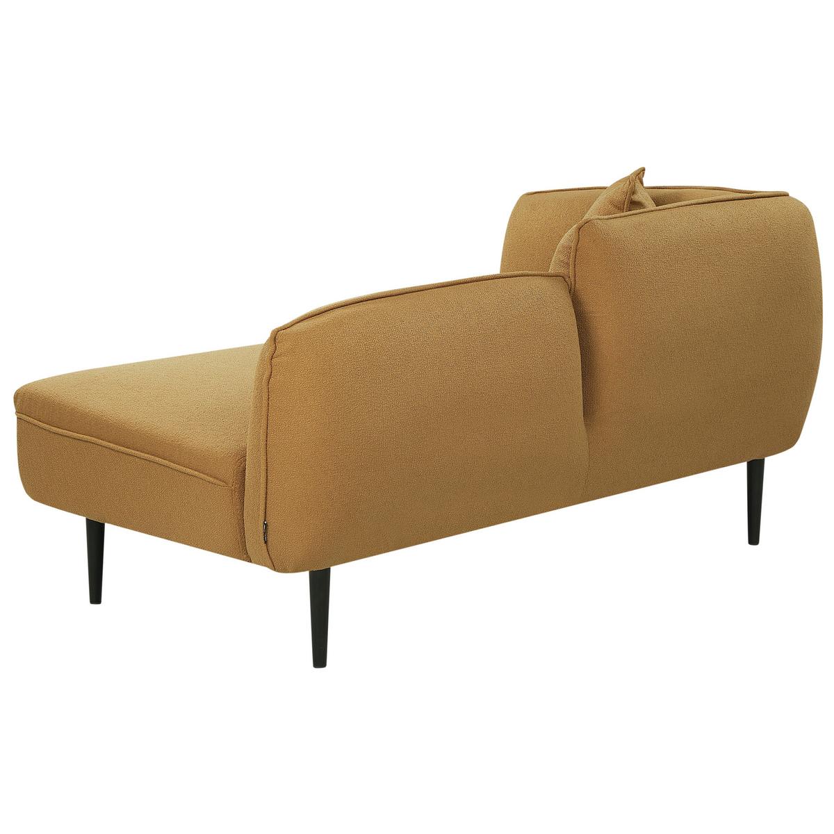 CHAISELONGUE-LINKSSEITIGE Bouclé Senfgelb Chevannes - Gelb/Schwarz, Textil (138/74/77cm) - Beliani