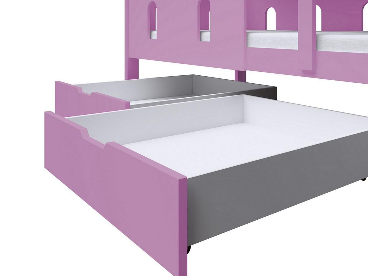 ETAGENBETT AVALON mit Bettkasten 75x180 cm Rosa - Rosa, Holz (75/180cm) - MASSENO