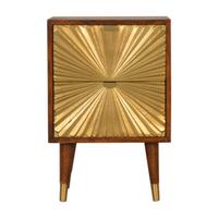 NACHTTISCH Kastanien-Finish, 2 Schubladen, Gold und Braun - Goldfarben/Braun, Holz (35/60/40cm) - Artisan Furniture