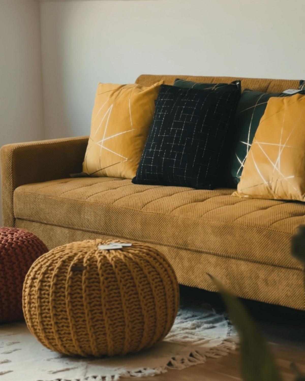 3-SITZER-SCHLAFSOFA senfgelb mit Stauraum Vehkoo - Hellbraun/Gelb, Textil (200/86/77cm) - Beliani