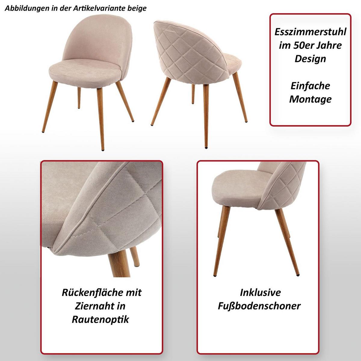 ESSZIMMERSTUHL Hellgrau 4er-Set - Hellgrau, Textil (48/77/46cm) - MCW