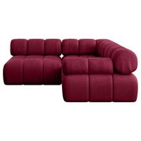 ECKSOFA modulares Sofa Mende-L1 - 190x190x70 cm Bordeauxrot Velours - Bordeaux, Holzwerkstoff/Textil (190/190cm) - ALTDECOR