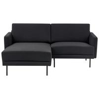 ECKSOFA 2-Sitzer Stoff Schwarz rechtsseitig Breda - Schwarz, Textil (192/155cm) - Beliani