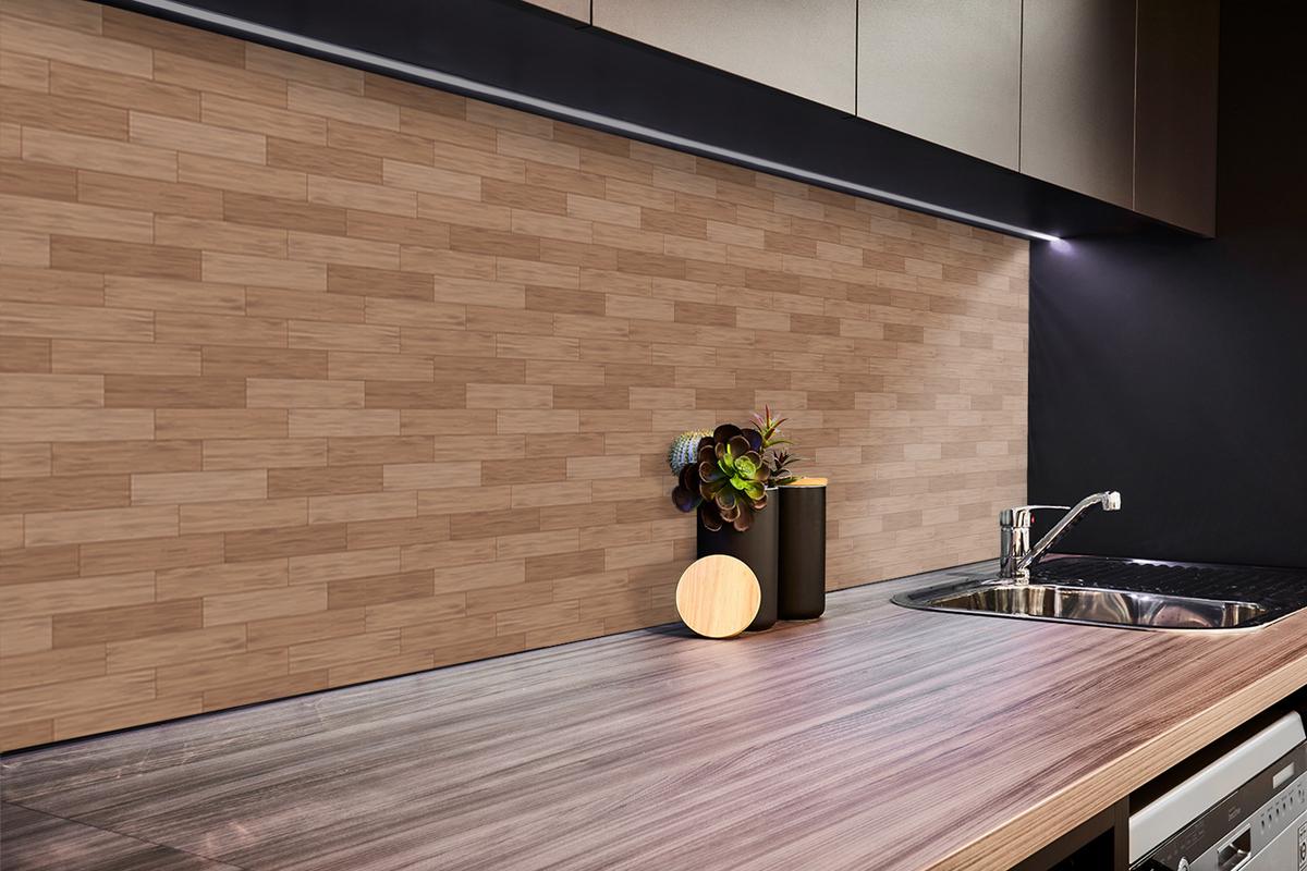 WANDPANEEL 100 x 50 cm Holzboden - Braun, Textil (100/1.6/50cm) - TULUP