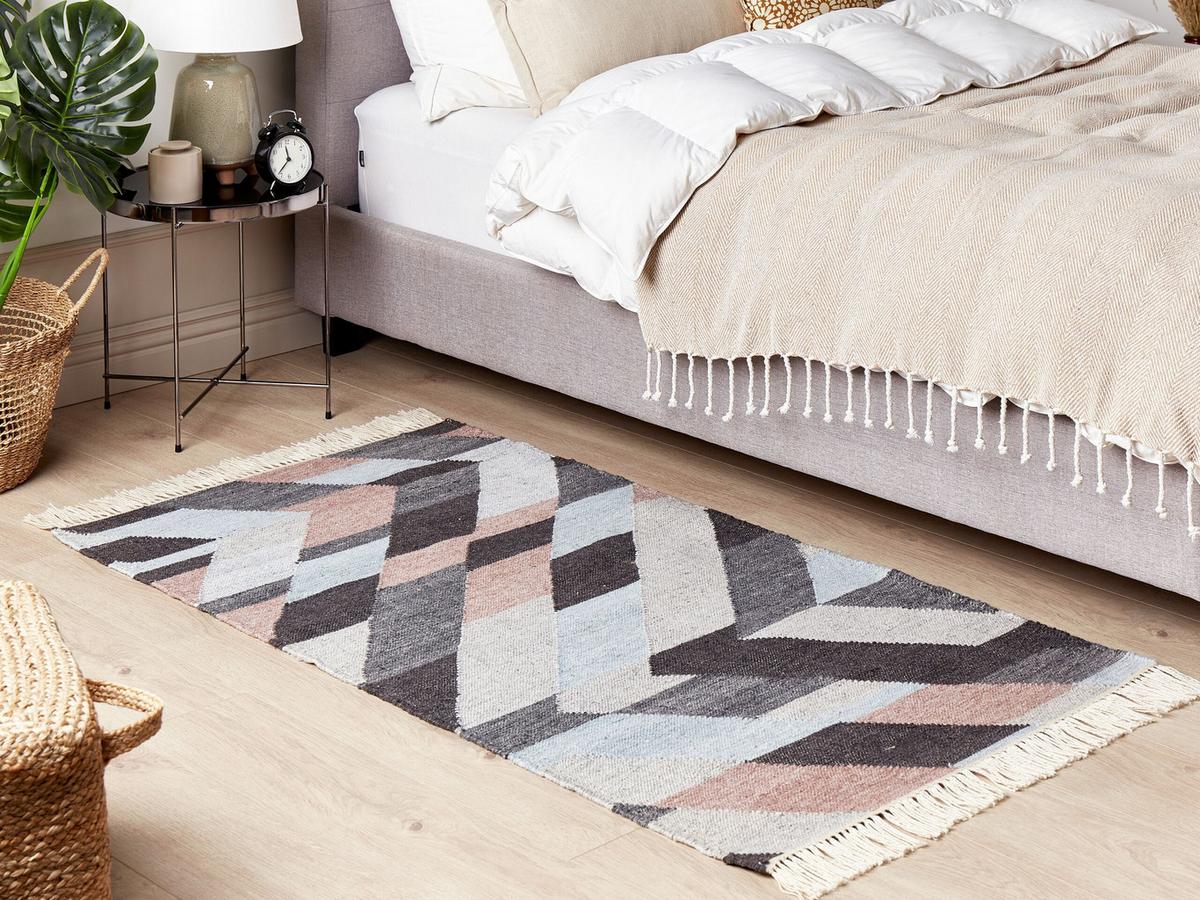 TEPPICH geflochten Nakkas 150/80 cm - Multicolor, Naturmaterialien (80/150cm) - Beliani