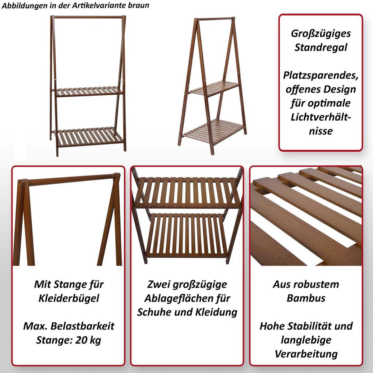 STANDGARDEROBE Weiß - Weiß, Holz (70/130/44cm) - MCW