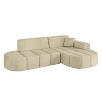 ECKSOFA Ottomane Rechts LIVO-L1 - 252x173x79,5 cm Beige - Beige, Holzwerkstoff/Textil (252/173cm) - ALTDECOR