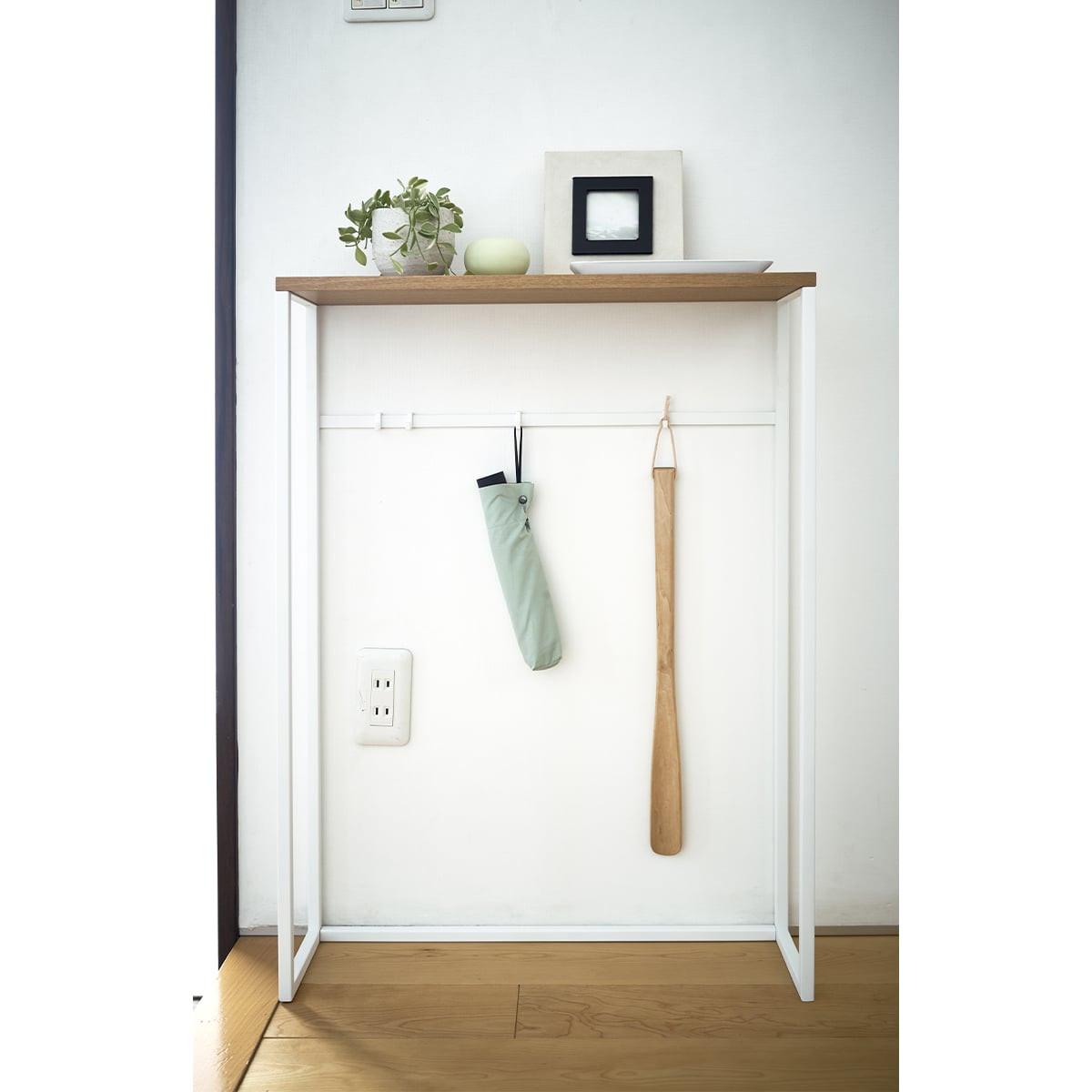 KONSOLENTISCH aus Metall und Holz - L60 cm - Weiß, Metall (19/18.5/80.5cm) - Yamazaki