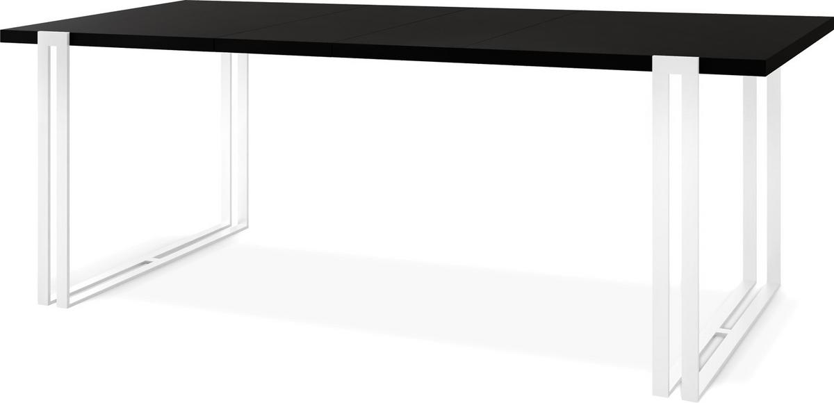 ESSTISCH Lilo rechteckig ausziehbar, Schwarz 160-260/90/76 cm - Schwarz/Weiß, Holzwerkstoff/Metall (90/260/76cm) - WFL GROUP