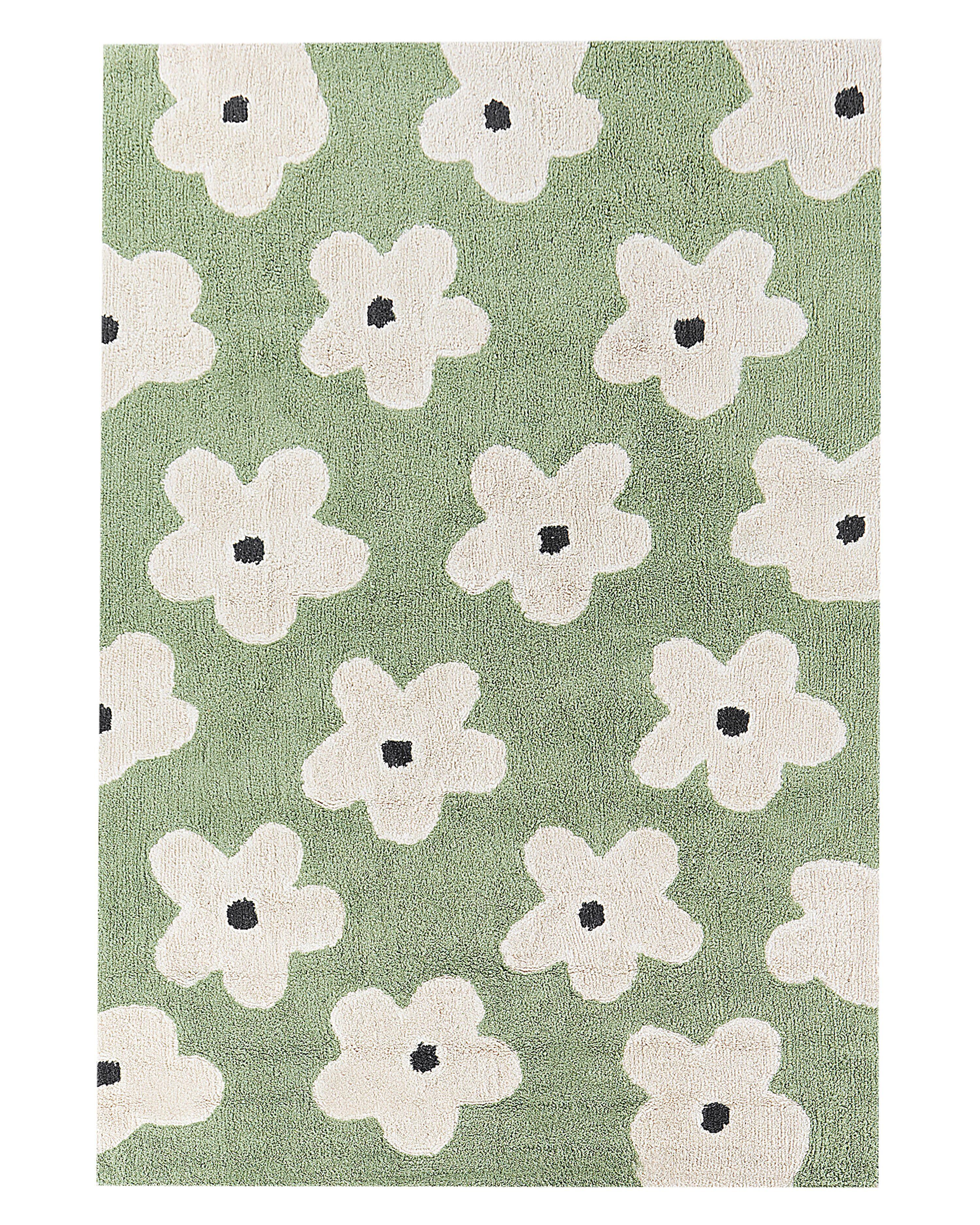 KINDERTEPPICH Mokhva 200/140 cm - Weiß/Grün, Textil (140/200cm) - Beliani