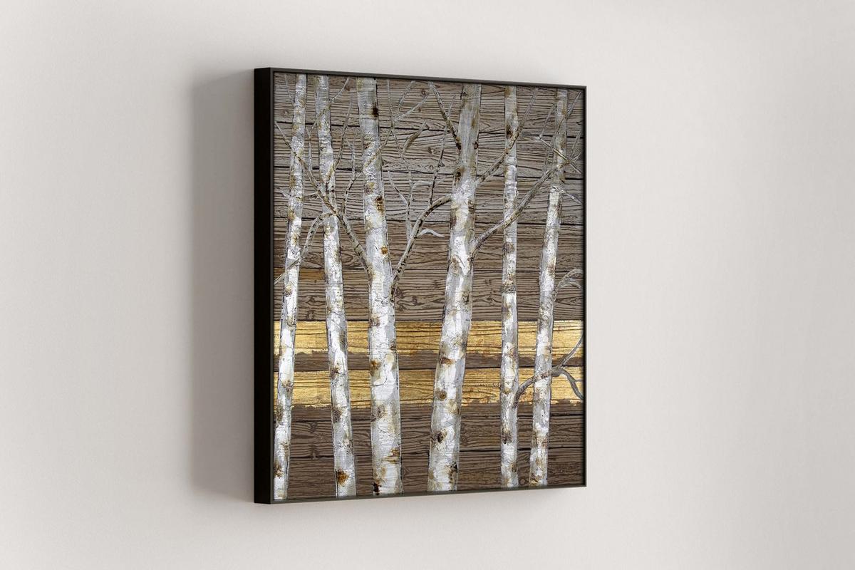 ACRYLBILD HANDGEMALT 80/80 cm - Beige/Goldfarben, Holz/Textil (80/80cm) - KUNSTLOFT