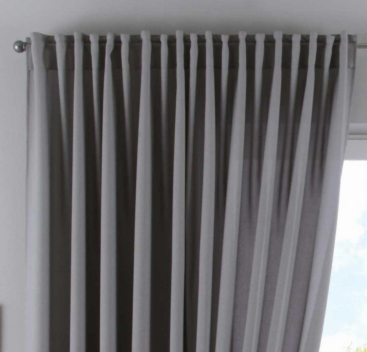 SCHLAUFENGARDINE »Palermo« HxB 250x300 cm Grau - Grau, Textil (300/250cm) - Gardinenbox