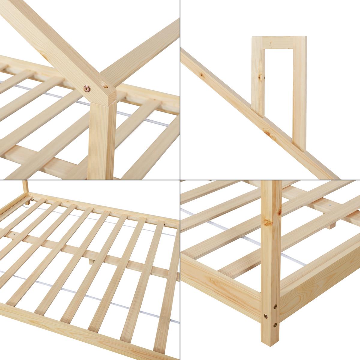 KINDERBETT Siuntio - Naturfarben, Holz (140/200cm) - [en.casa]