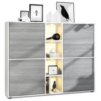 HIGHBOARD Cuba Türen in Avola-Anthrazit - Anthrazit, Holzwerkstoff (130.5/105.5/35.5cm) - Vladon