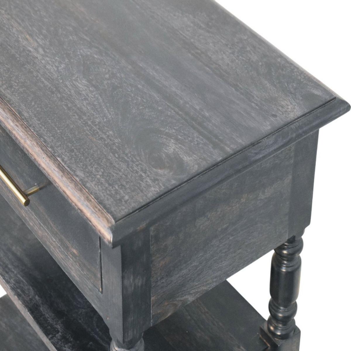 BEISTELLTISCH mit Carbon-Esche-Finish, 1 Schublade, 2 offene Ablagen, dunkelbraun. - Dunkelbraun, Holz (35/60/70cm) - Artisan Furniture