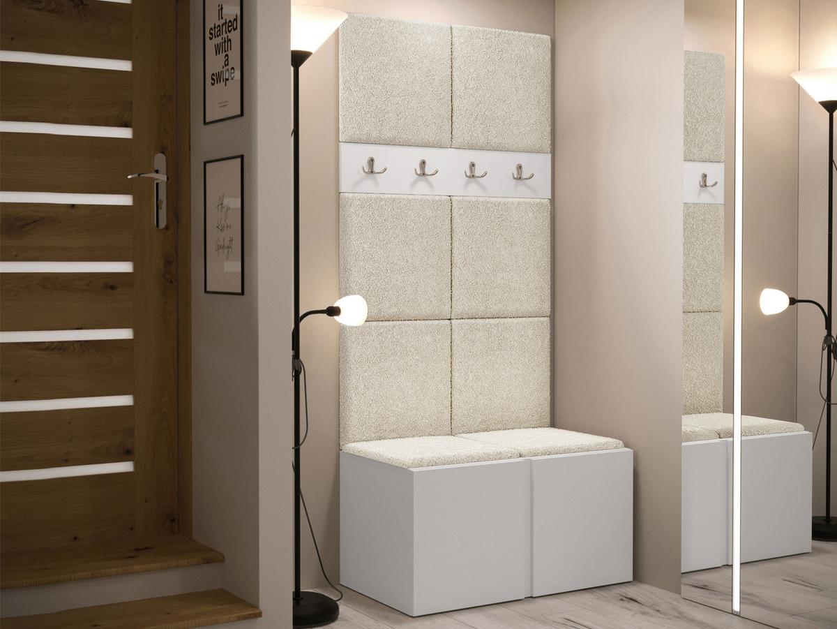 GARDEROBEN-SET Orion IV - Creme/Weiß, Holzwerkstoff/Kunststoff (84/186/46cm) - MIRJAN24