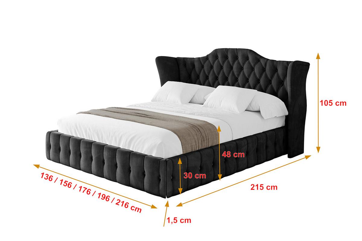 POLSTERBETT mit Bettkasten und Lattenrost, Boxbett ohne Matratze - MODY 120x200 Schwarz - Schwarz, Holzwerkstoff/Textil (120/200cm) - ALTDECOR