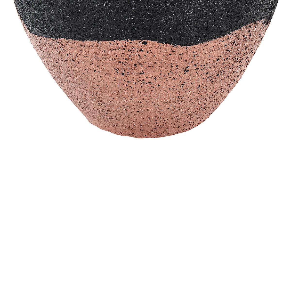 DEKOVASE Terrakotta schwarz Daulis - Schwarz, Stein (31cm) - Beliani