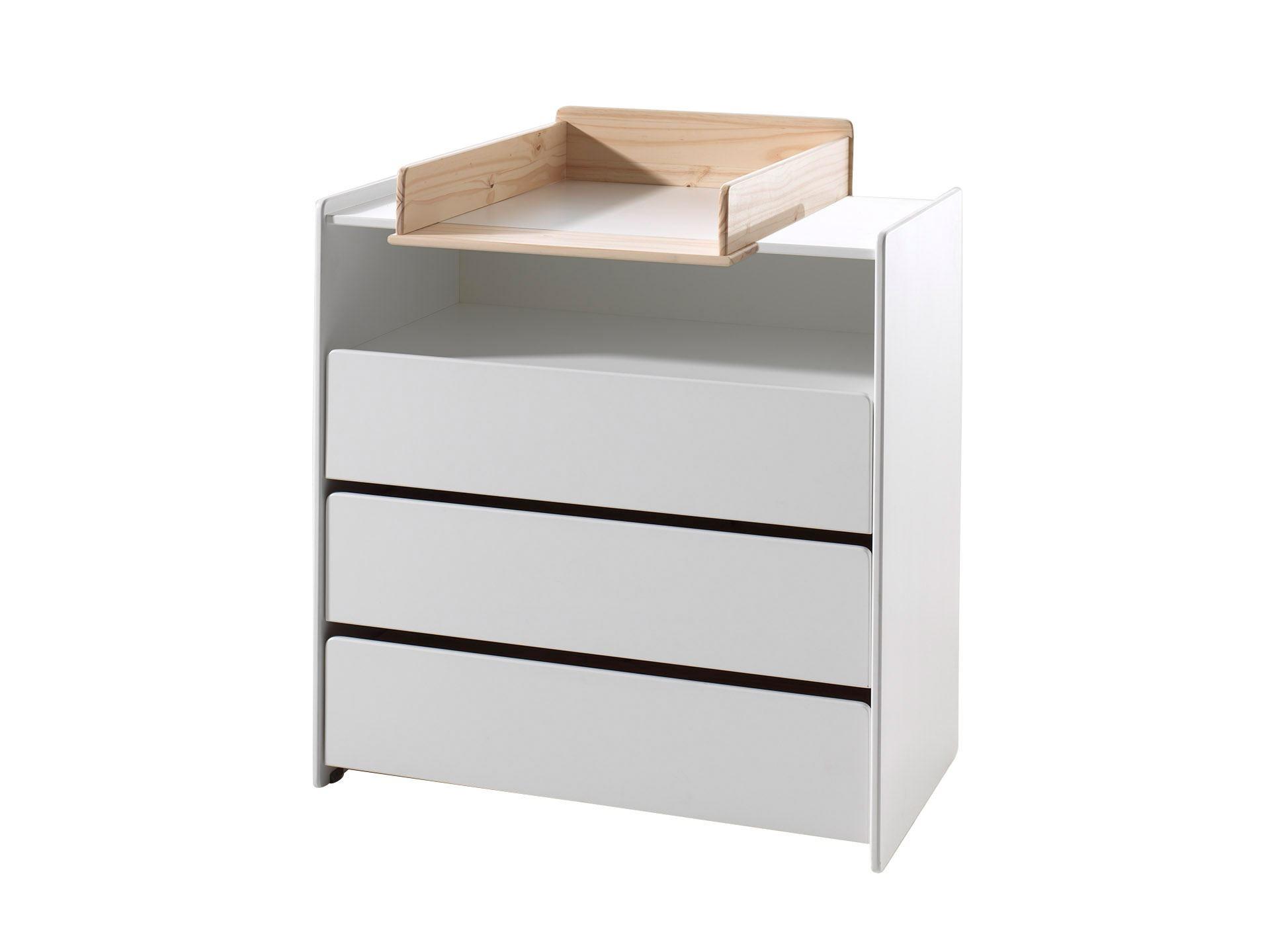 WICKELKOMMODE Karilynn 90x74x106 aus MDF+Holz in Weiß - Weiß, Holzwerkstoff (90/106/74cm) - 58aufmkessel