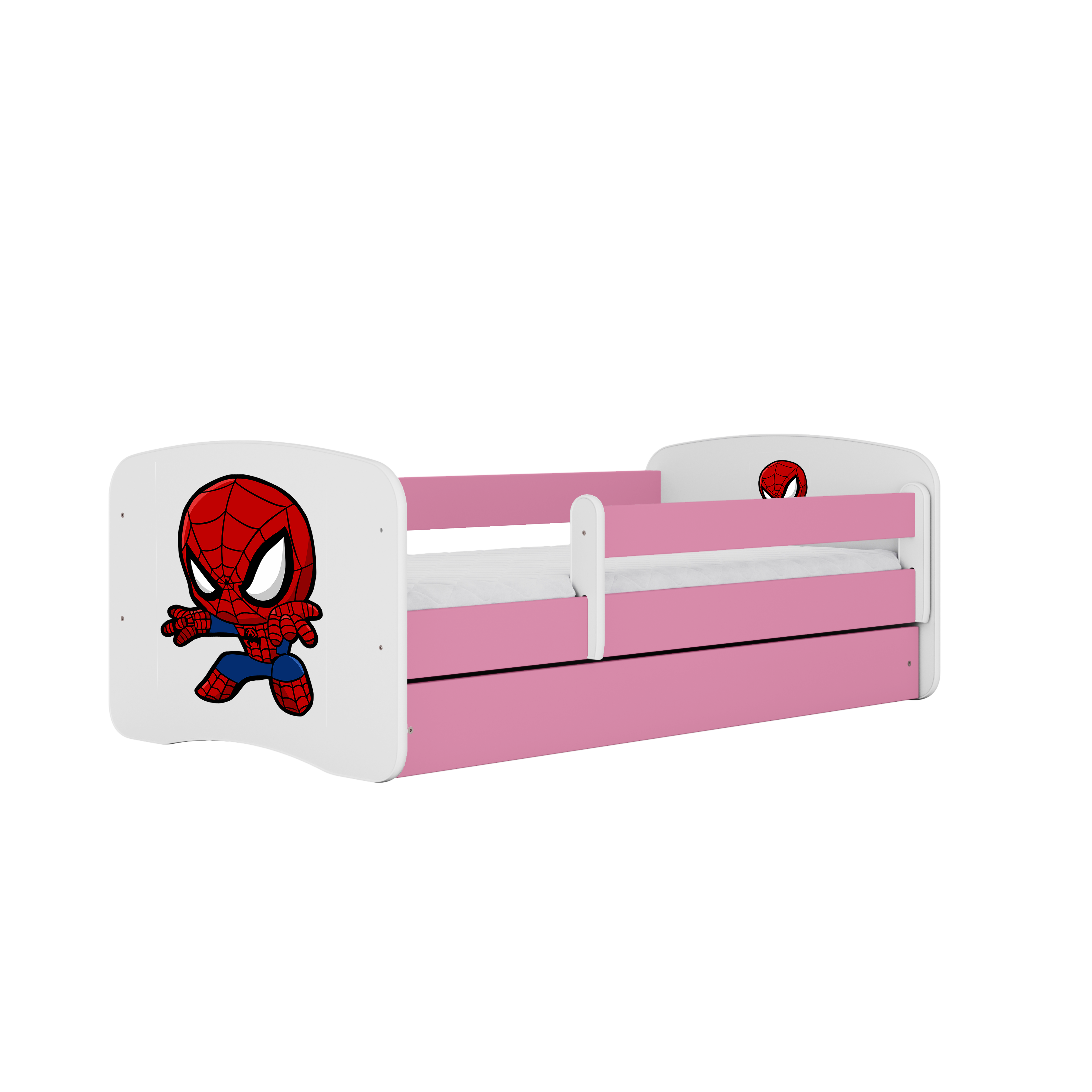KINDERBETT mit Schublade Superheld und Matratze 140/70 - Rosa, Holzwerkstoff (70/140cm) - RAUMHIRSCH FURNITURE