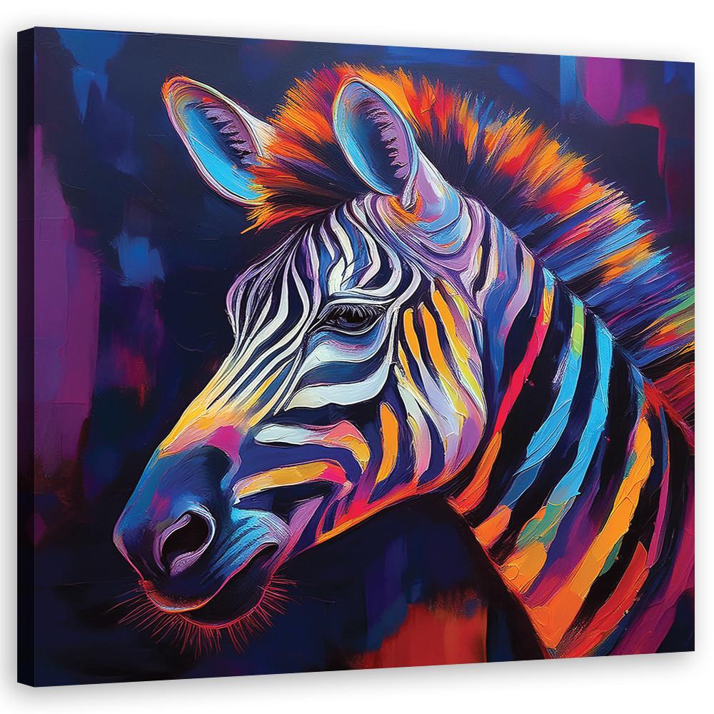 WANDBILD zebra tier pop art - Multicolor, Textil (30/30cm) - Feeby