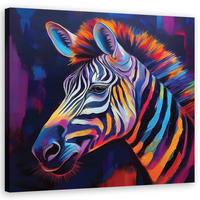 WANDBILD zebra tier pop art - Multicolor, Textil (30/30cm) - Feeby