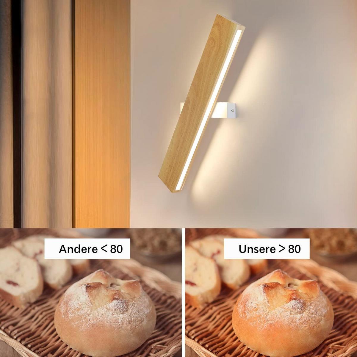 LED-WANDLEUCHTE Radiosity 52/8/6.5 cm - Braun, Holz (8/6.5/52cm) - ZMH
