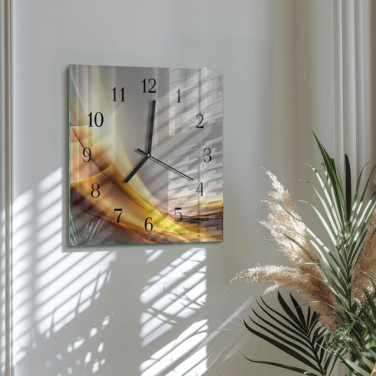WANDUHR aus Glas 30x30 cm - Abstraktion - Multicolor, Glas (30/30/0.4cm) - TULUP