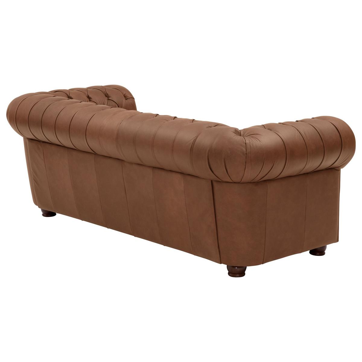 SOFAGARNITUR 3-2-1 Kath Echtleder (Antikoptik) cognac - Cognac, Leder (200/74/98cm) - 58aufmkessel
