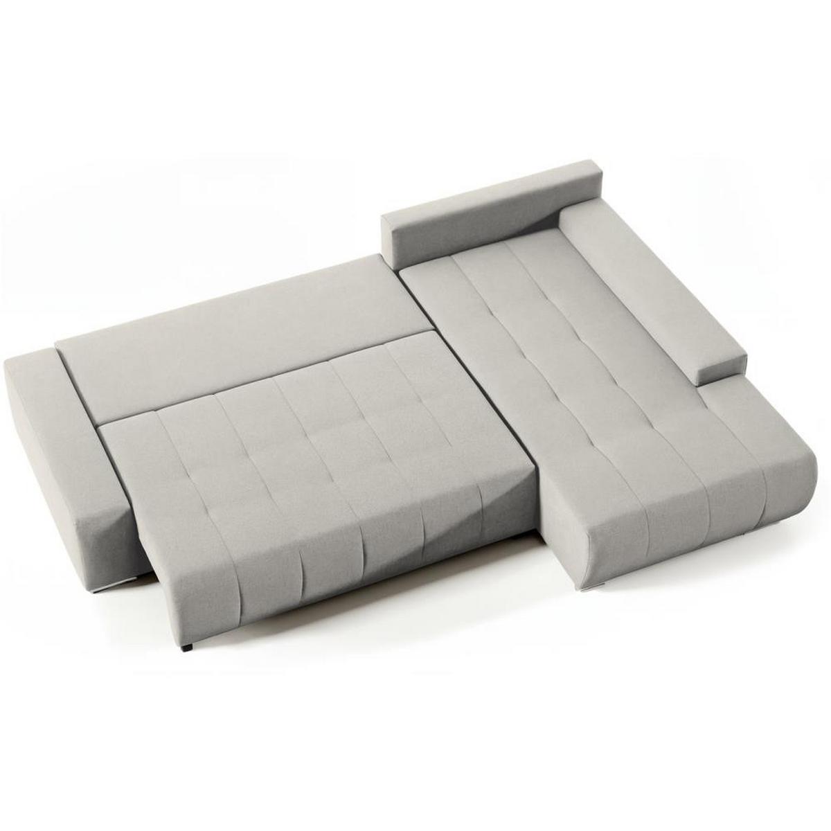 ECKSOFA Draco L beige rechts - Chromfarben/Beige, Textil/Metall (267/186cm) - Beautysofa