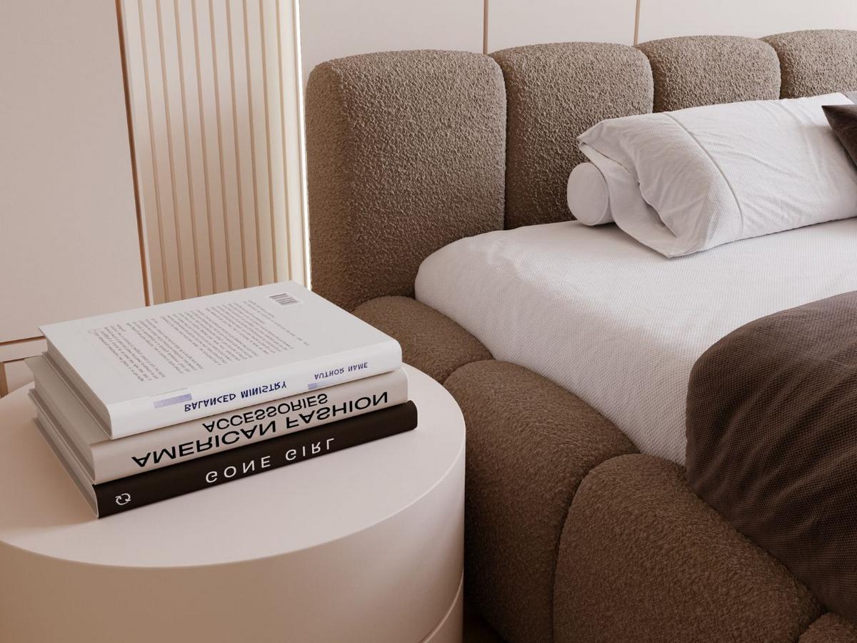 POLSTERBETT Cloud Low 180x200 Bouclé-Stoff Braun - Braun, Textil (180/200cm) - Graingold