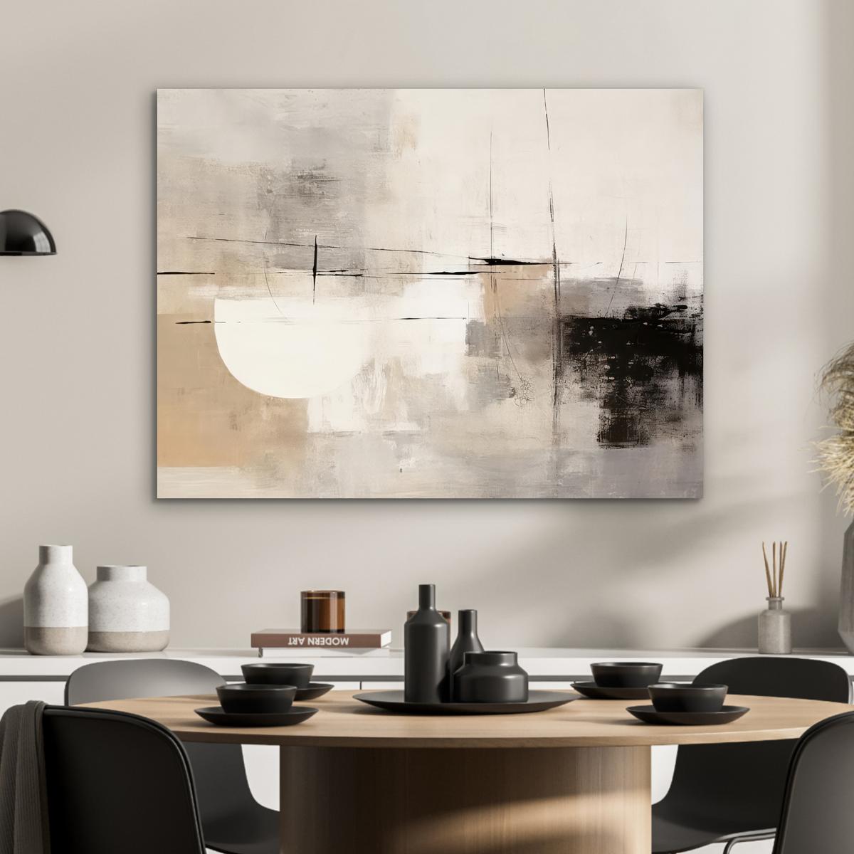 METALLBILD Abstrakt - Kunst - Grau 80x60 cm - Hellgrau, Metall (80/60cm) - MuchoWow