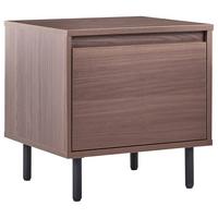NACHTTISCH mit 1 Schublade Dunkelbraun Nikea - Dunkelbraun, Holzwerkstoff (40/45/45cm) - Beliani